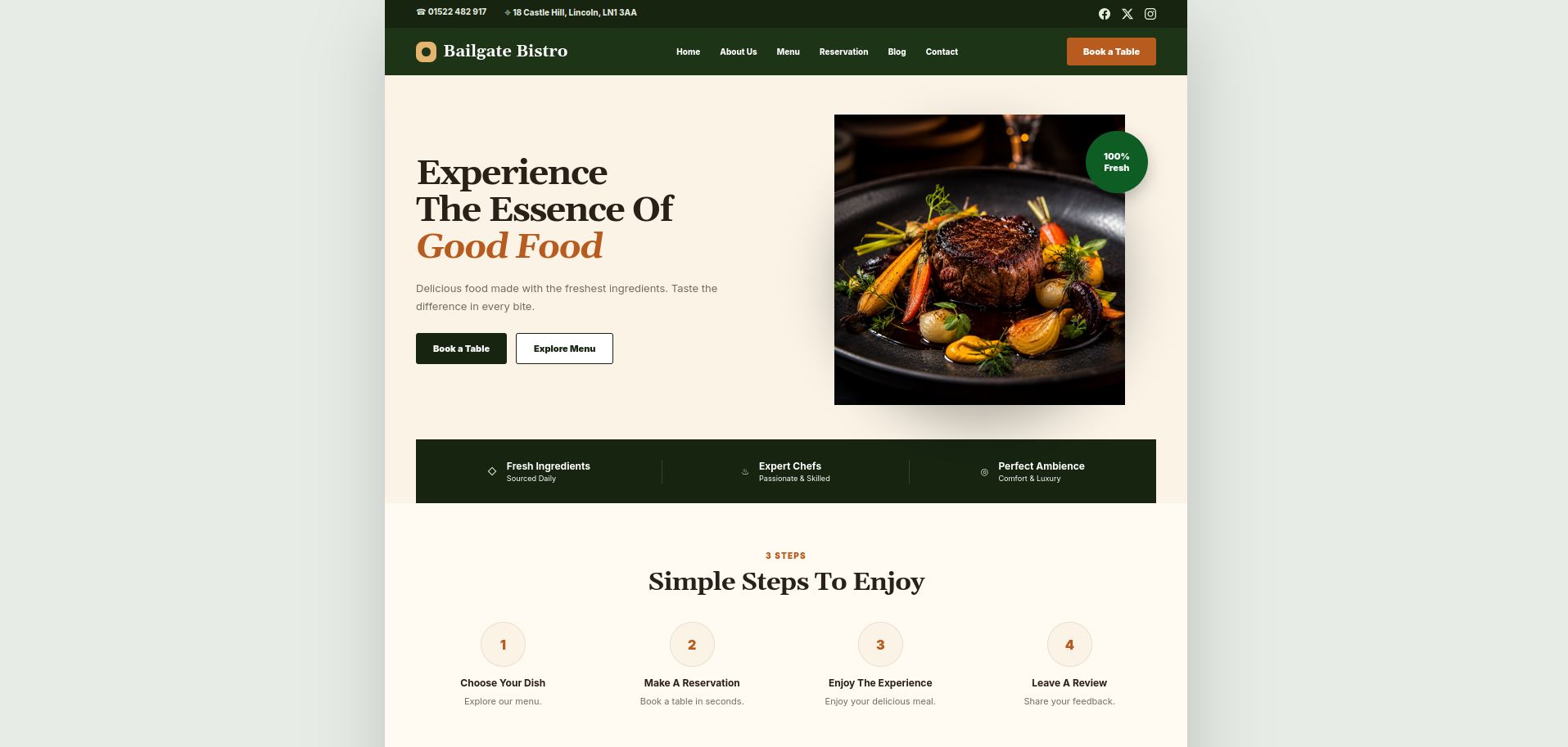 Bistro & Brasserie WordPress Theme - Screenshot