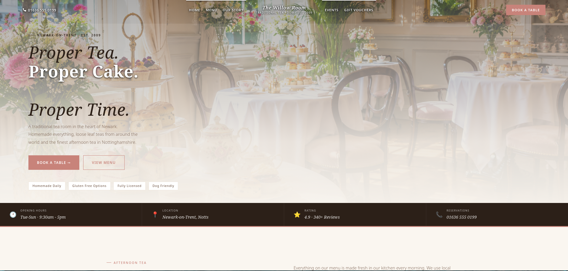 Traditional Tea Room WordPress Theme - Screenshot